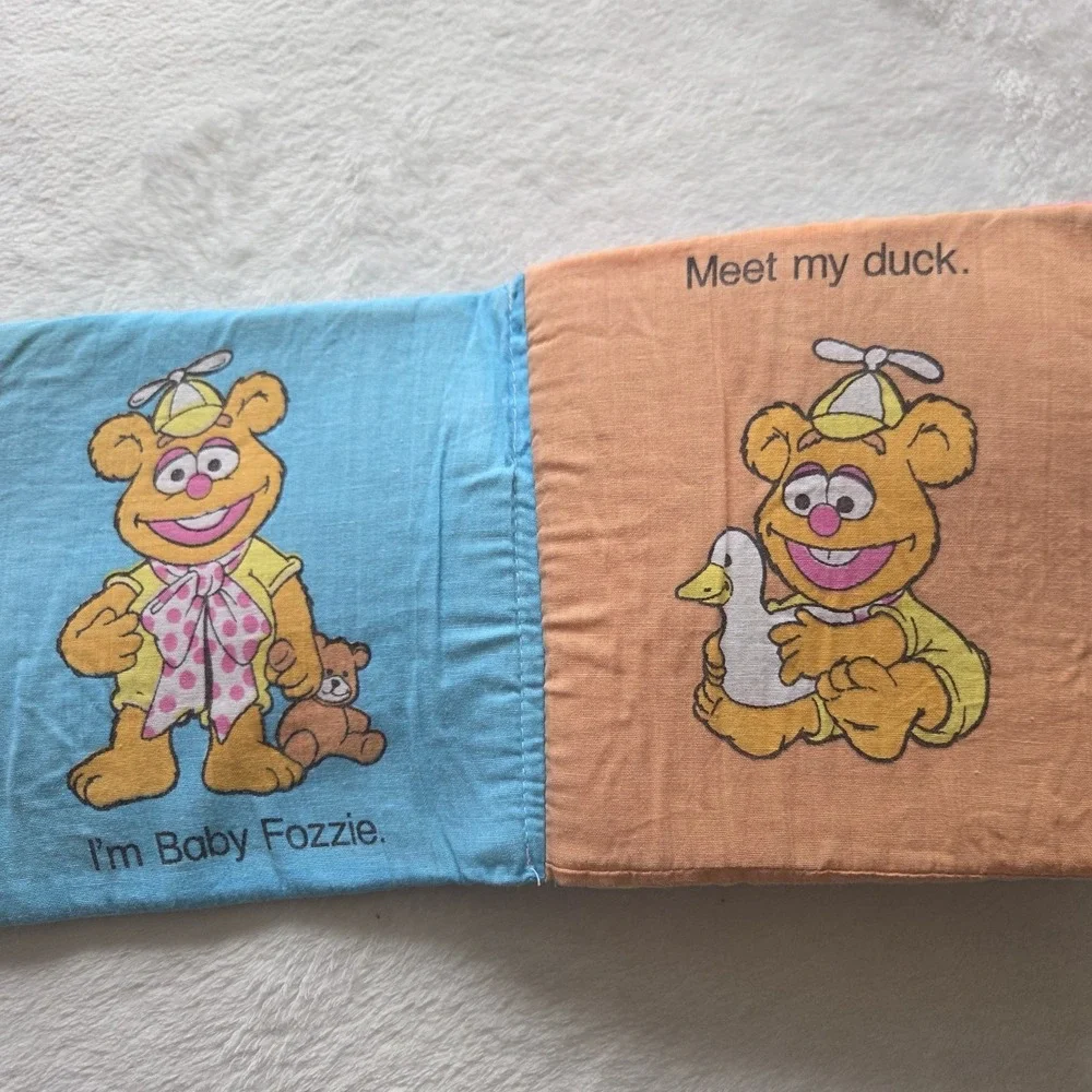 Vintage 1980s‎ Soft Cloth Childrens Interactive Books Lot Of Two Muppets Animals